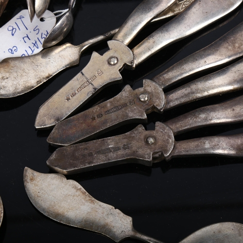 1066 - A quantity of Mappin & Webb silver plated cutlery, including grape scissors, sugar tongs etc, for th... 