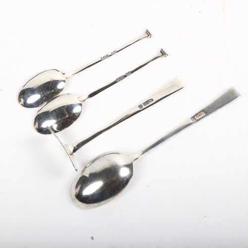 1076 - Mappin & Webb cased silver teaspoons, and a silver baby pusher and spoon set