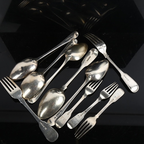 1090 - Various Antique silver cutlery, including Georgian and Victorian, 18.3oz total