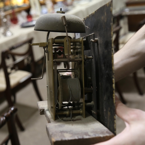 2417 - A 19th century oak-cased 8-day longcase clock, by Warwick maker, square white enamel dial with Arabi... 