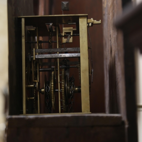 2418 - HARBEN & CO OF LEWES - an 18th century oak 30-hour longcase clock, arch-top brass dial with engraved... 