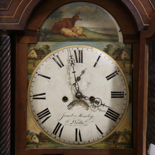 2420 - JACOB MOSELEY OF NEATH - a 19th century Welsh mahogany-cased 8-day longcase clock, arch-top white en... 