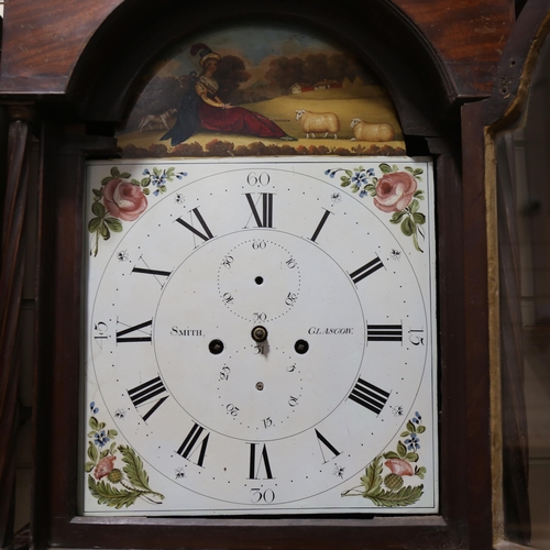 2422 - SMITH OF GLASGOW - a 19th century Scottish mahogany 8-day longcase clock, white dial with Roman nume... 