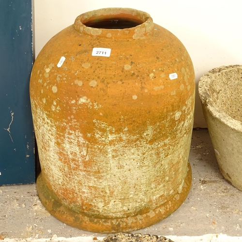 2711 - A terracotta bell-shape rhubard forcer, H50cm