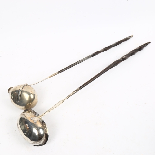 1172 - 2 Georgian unmarked silver toddy ladles with whale-bone handles (2)