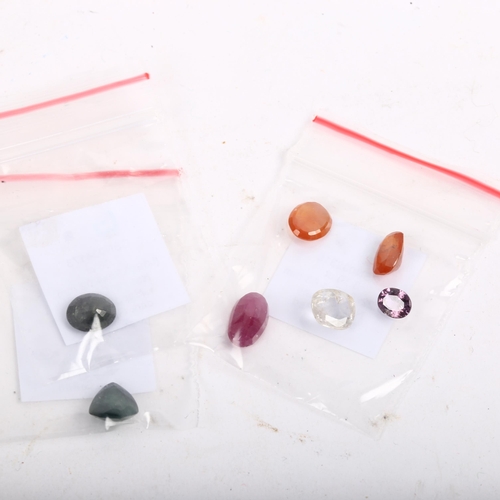 1212 - Various unmounted gemstones, including coloured sapphire, ruby etc