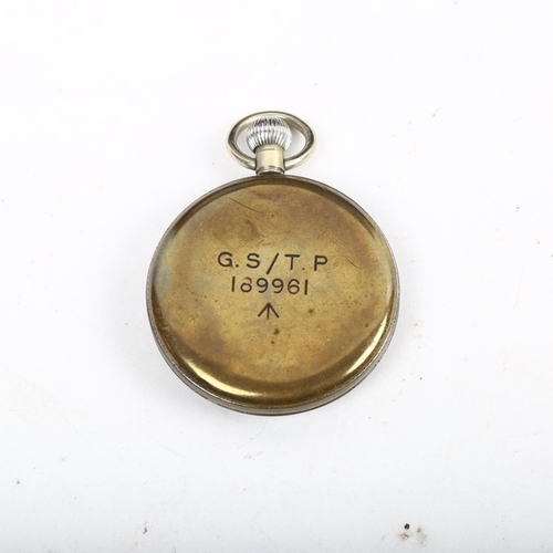 1232 - A Second World War Period GSTP military issue open-face keyless-wind pocket watch, no. 189961