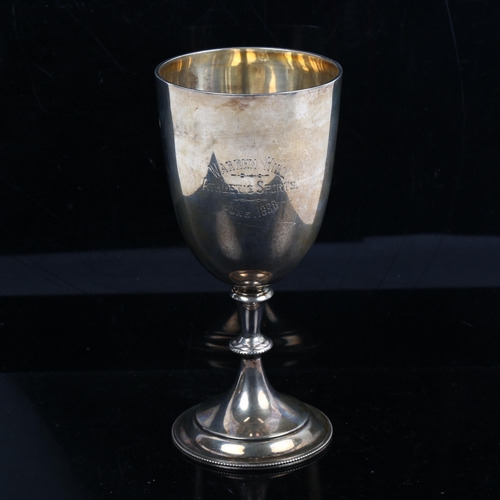 1254 - A Victorian silver trophy goblet, by William Hutton & Sons Ltd, hallmarks London 1897, height 17cm, ... 