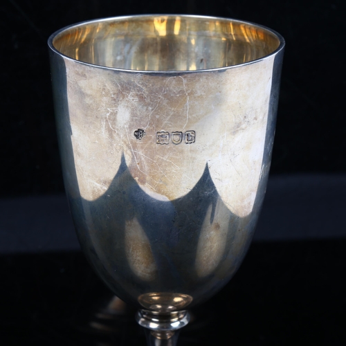 1254 - A Victorian silver trophy goblet, by William Hutton & Sons Ltd, hallmarks London 1897, height 17cm, ... 