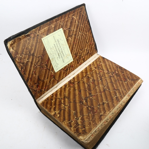 461 - An early 20th century part leather-bound prescription ledger