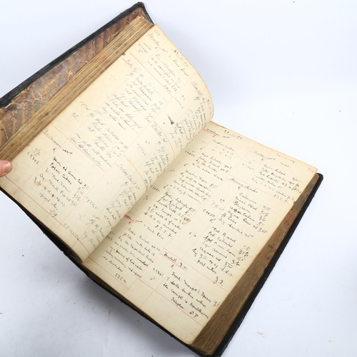 461 - An early 20th century part leather-bound prescription ledger