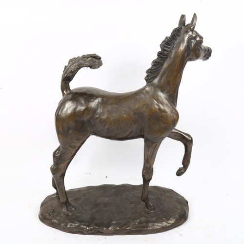 854 - A bronze resin sculpture of an Arab foal, by Sally Reece, height 42cm