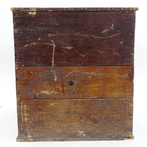 1107 - A Vintage watchmaker's table-top chest of drawers, containing a large quantity of various parts and ... 