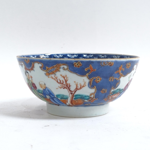 189 - A group of Chinese porcelain bowls, hand painted decoration, largest diameter 17cm (4)