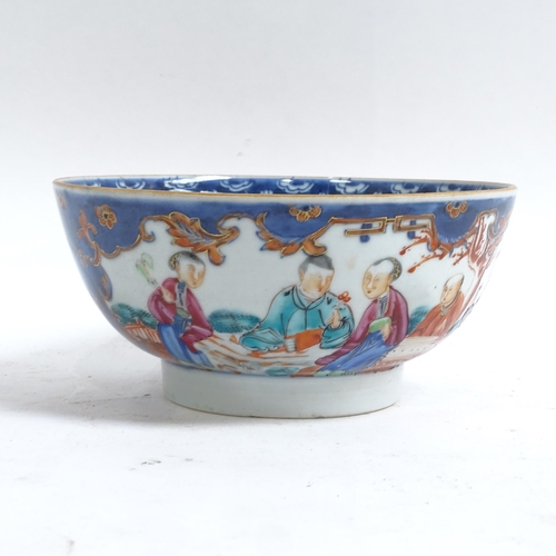 189 - A group of Chinese porcelain bowls, hand painted decoration, largest diameter 17cm (4)