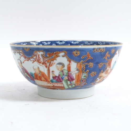 189 - A group of Chinese porcelain bowls, hand painted decoration, largest diameter 17cm (4)