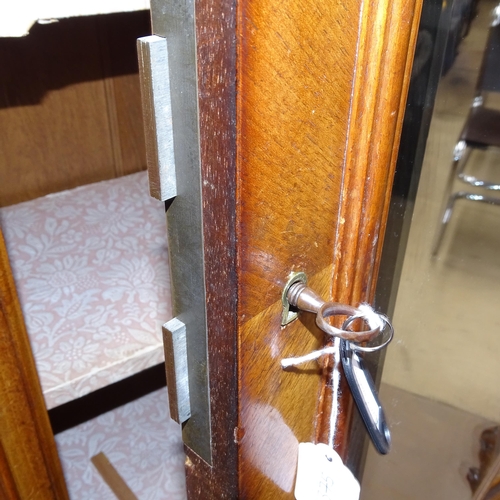 2375 - An Antique French walnut armoire, with bevel-glaze door and fitted with adjustable shelves, W100cm, ... 