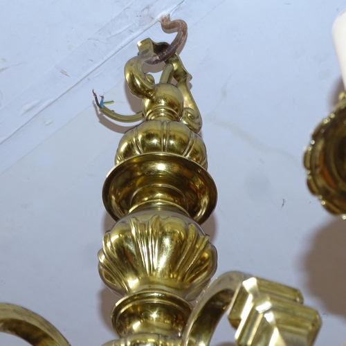 2425 - A brass 5-branch chandelier