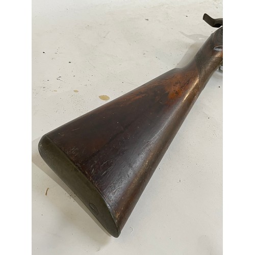 171 - A 19th century percussion sporting gun, with mahogany stock, overall length 119cm