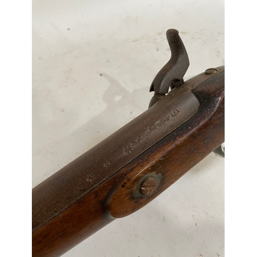 171 - A 19th century percussion sporting gun, with mahogany stock, overall length 119cm