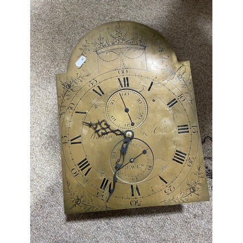 2418 - HARBEN & CO OF LEWES - an 18th century oak 30-hour longcase clock, arch-top brass dial with engraved... 