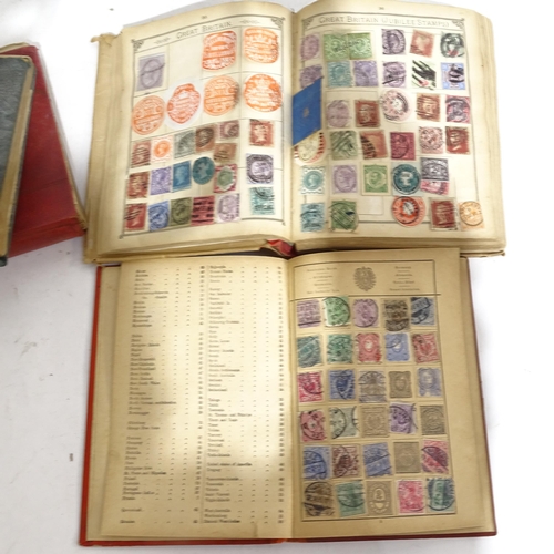 972 - A group of Vintage stamp albums containing various world stamps, including Penny Red and Penny Black... 