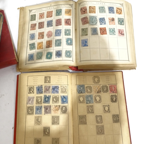 972 - A group of Vintage stamp albums containing various world stamps, including Penny Red and Penny Black... 