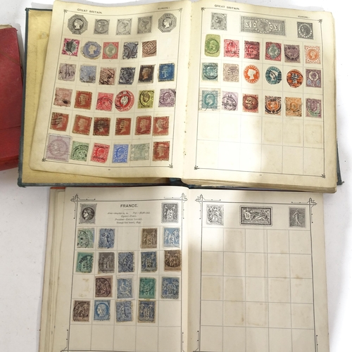 972 - A group of Vintage stamp albums containing various world stamps, including Penny Red and Penny Black... 