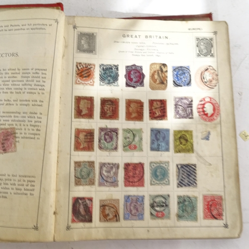 972 - A group of Vintage stamp albums containing various world stamps, including Penny Red and Penny Black... 