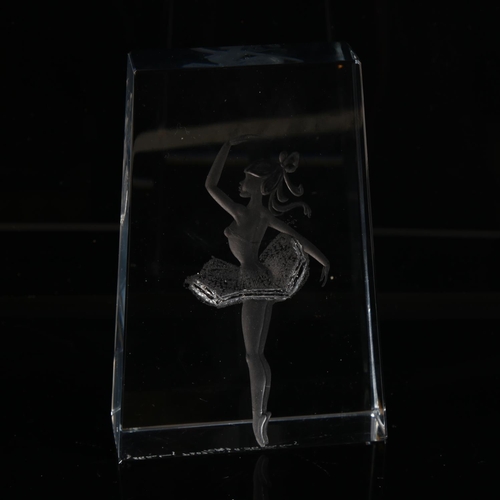 1577 - ASTA STROMBERG for Strombergshyttan, Sweden, Ballerina etched glass tablet, signed and numbered to b... 