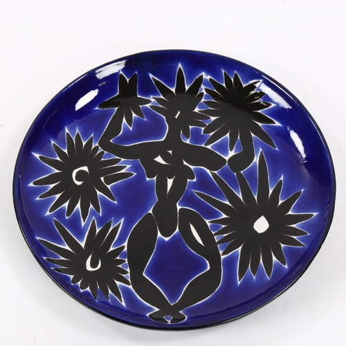 1615 - JEAN LURCAT,  a 1950s' hand glazed plate, makers marks on reverse, diam 23cm.