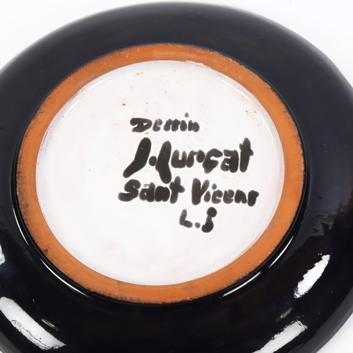 1615 - JEAN LURCAT,  a 1950s' hand glazed plate, makers marks on reverse, diam 23cm.