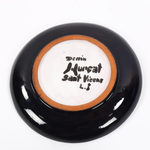 1615 - JEAN LURCAT,  a 1950s' hand glazed plate, makers marks on reverse, diam 23cm.