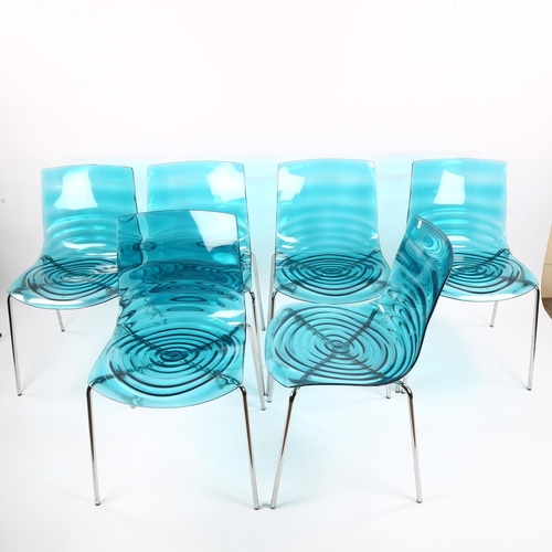 1625 - A set of 6 L'Eau stcking chairs by Connubic Calligaris, Italy, with Technopolymer shell seats, mould... 