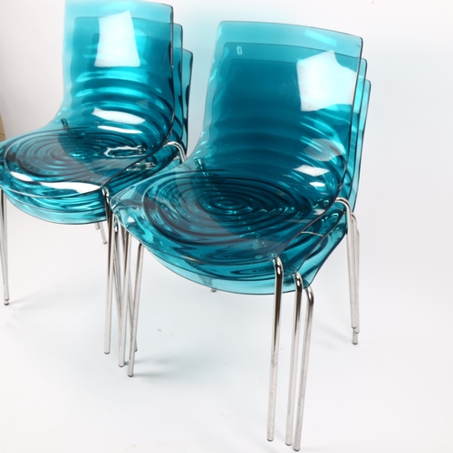 1625 - A set of 6 L'Eau stcking chairs by Connubic Calligaris, Italy, with Technopolymer shell seats, mould... 