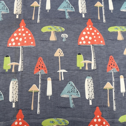 1631 - JESSIE TAIT for Rosebank Furniture, a 1950s' design Toadstools unused fabric panel in two pieces, ov... 