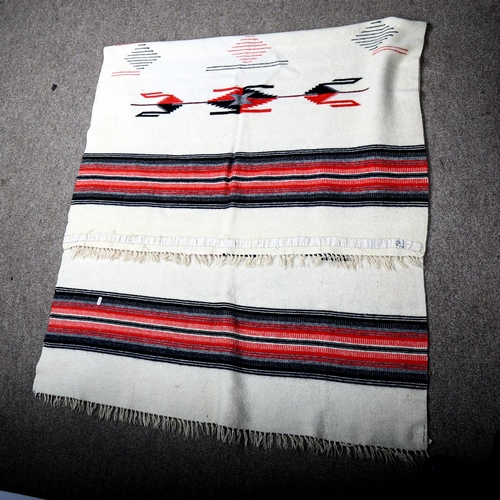 1043 - A Vintage Navajo Native American design wool blanket, approx 200cm x 112cm