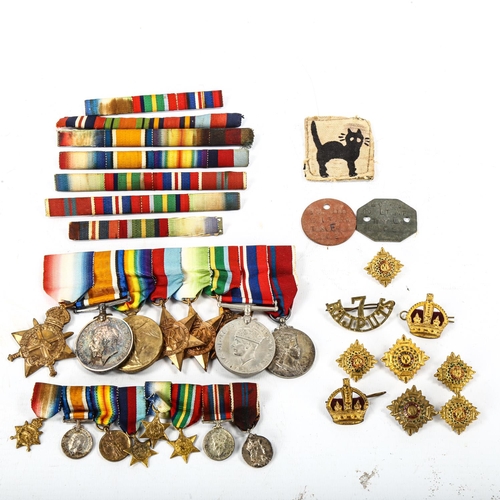 1046 - A group of 8 Great War and Second War service medals, awarded to Capt L F W Taylor RM, together with... 