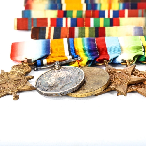 1046 - A group of 8 Great War and Second War service medals, awarded to Capt L F W Taylor RM, together with... 