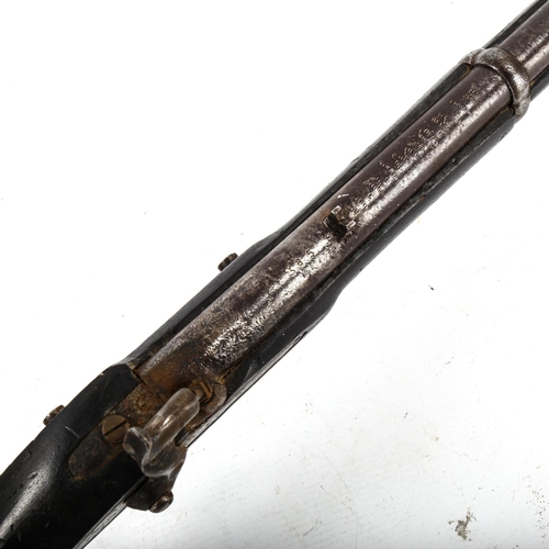 1048 - An Antique brass-mounted percussion rifle