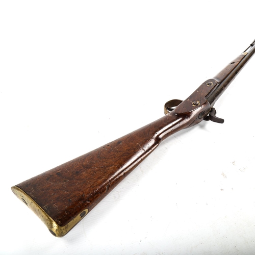 1049 - An Antique brass-mounted percussion rifle