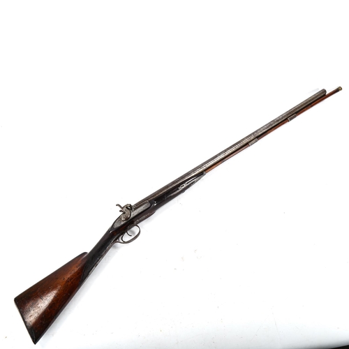 1050 - An Antique double-barrelled percussion rifle by Weatherhead Walters & Co