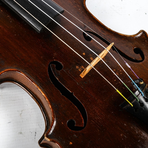 1099 - A full-size violin by Andrew Bennie, dated 1867, recently restored by Academy Violins Lewes, back le... 