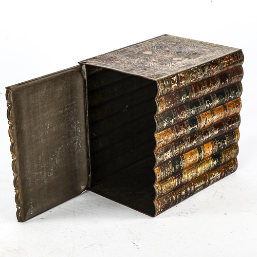 1103 - Huntley & Palmers biscuit tin in the form of a row of books, length 16cm, height 16cm