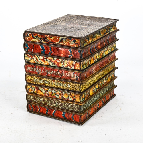 1103 - Huntley & Palmers biscuit tin in the form of a row of books, length 16cm, height 16cm