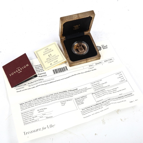 1164 - 1989 United Kingdom £5 brilliant uncirculated gold coin, 39.94g of 22ct gold, original box and paper... 