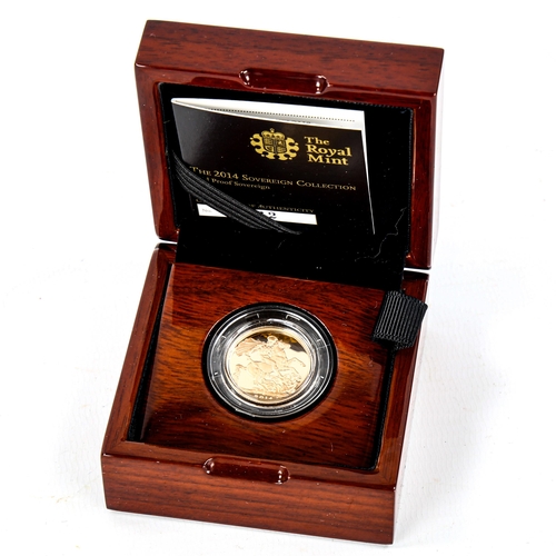 1168 - 2014 proof gold sovereign, limited edition, boxed with papers