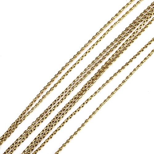 235 - **DESCRIPTION CHANGE** An Antique unmarked gold belcher link long guard chain, with dog clip, *teste... 