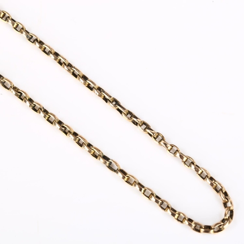 238 - A 9ct gold belcher link chain necklace, with 9ct barrel clasp, necklace length 42cm, 5.3g