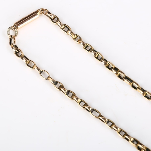 238 - A 9ct gold belcher link chain necklace, with 9ct barrel clasp, necklace length 42cm, 5.3g